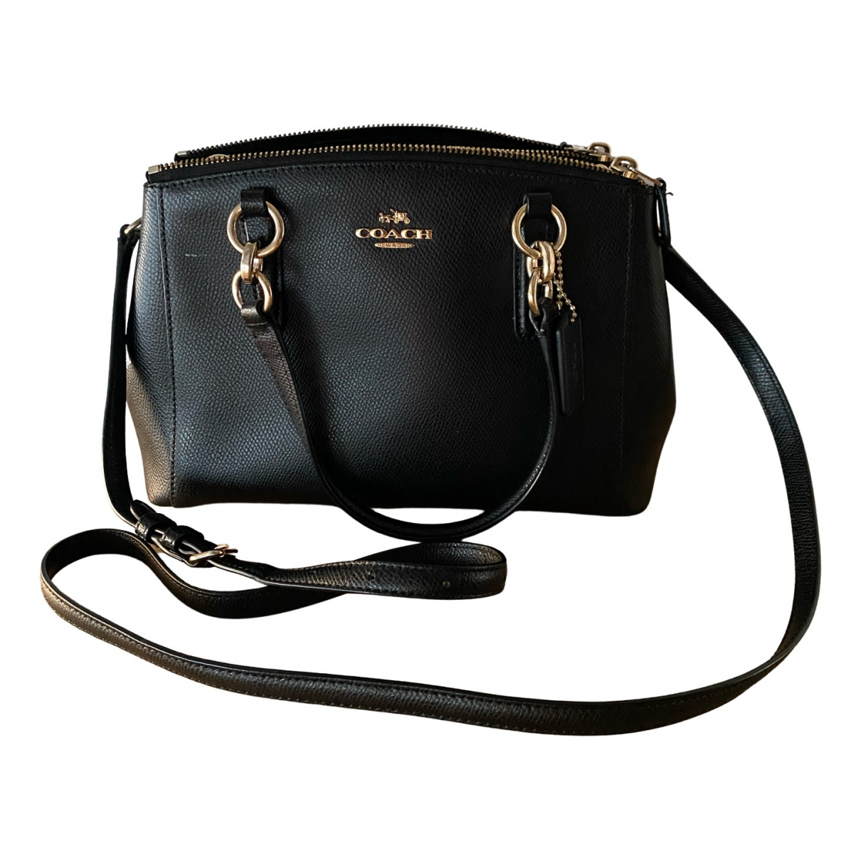 Leather crossbody bag Coach Black in 
